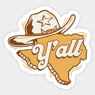 Retro Texas Y'all Sticker